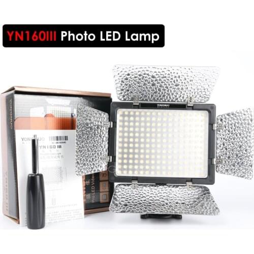 Yongnuo YN160 III 3200K 5500K CRI95 160 LED Adjustable Luminance Video Light for Canon Nikon Sony DSLR & Camcorder
