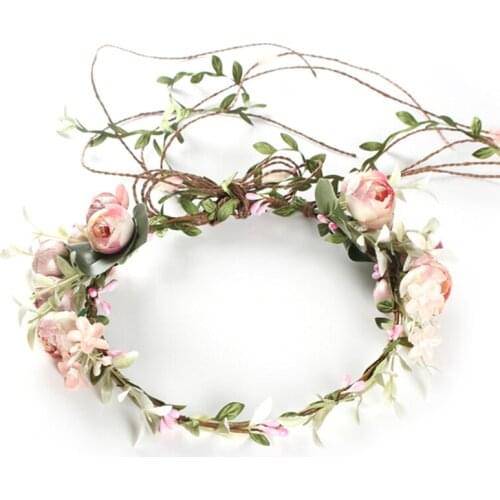 Women Boho Flower Floral Hairband Headband Crown Party Bride Wedding Beach Pop