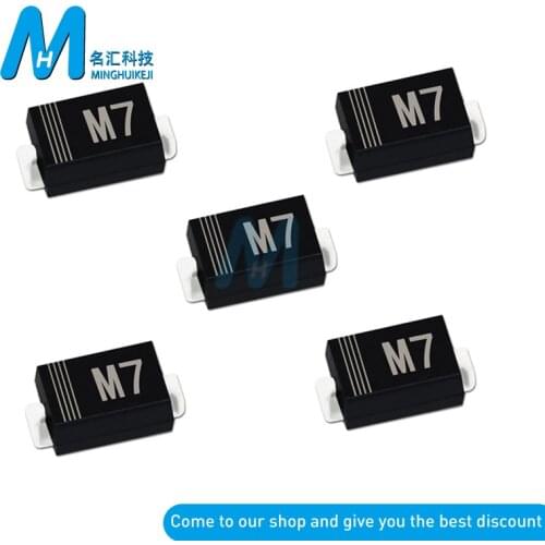 100PC M7 1N4007 DIODE SMD 1A 1000V IN4007 Rectifier Diode MDS