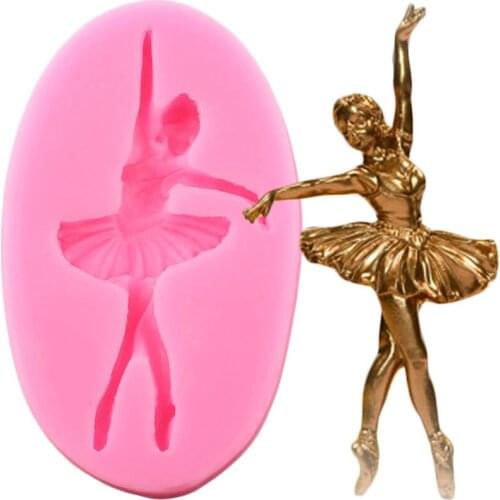 3D Ballet Dancer Silicone Mold DIY Party Fondant Molds Cake Decorating Tools Candy Chocolate Gumpaste Polymer Clay Resin Moulds