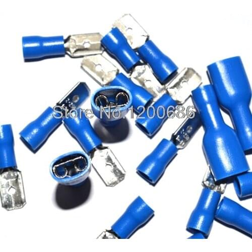 4.8mm FDFD 2-187 1.5-2.5mm2 AWG Insulated Crimp Terminals Red Female male Insulated Spade Crimp Connector Terminal 100PCS 50pair