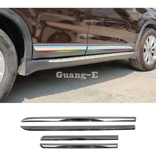 Hot Sale Car ABS Chrome Side Door Body Trim Stick Strip Molding Stream Lamp Panel Bumper 4pcs For Kia Sorento 2013 2014