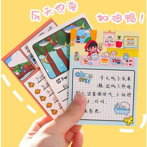 50sheets Memo Sticker Student Memo Pad Small Book Ins Korea Cute Girl Hand Account Memo Paper Manufacturer