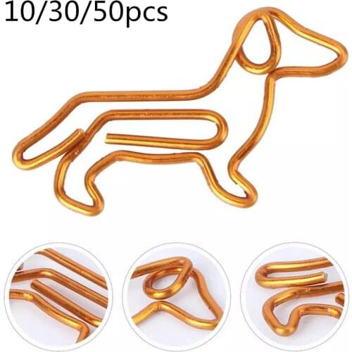 50pcs Cute Dachshund Paper Clips Cartoon Office Hand Book Folder Paper Organizer Photo Tickets Binder Clip Stationery Bookmark