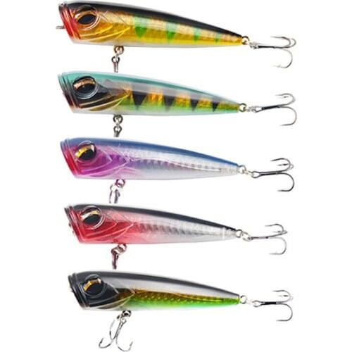 8CM 14g Popper Floating Hard Bait Top Water Wobblers Artificial Bait For Pike Fishing Lure Hooks Pesca