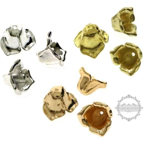 8x10MM Silver Rose Gold Raw Brass Tone Flower Bud Bead Cap DIY Supplies Findings 1800356