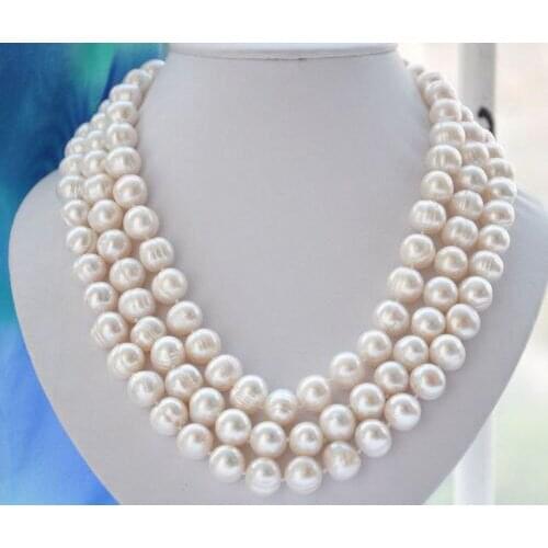 9-10mm WHITE FRESHWATER PEARL NECKLACE 50"