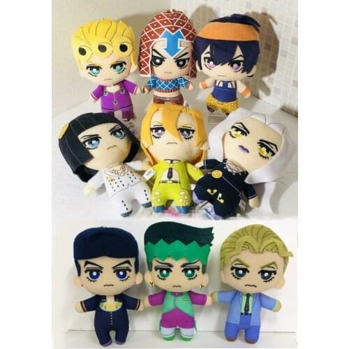 9pcs JoJos Bizarre Adventure Golden Wind Buccellati Abbacchio Fugo Yoshikage Kira Rohan Kishibe Josuke Higashikata plush