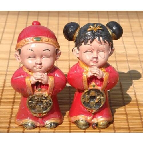 Allochroic Mascot, A Doomed-couple, Good Gift for wedding or for boy/girl friends,,Jin ton Yu Nu, tea pet, S01, Free Shipping