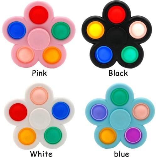 Антистресс Simple Toys Silicone Push Bubble Flower Spinner Autism Stress Relief Toy for Child Adult Birthday Gifts