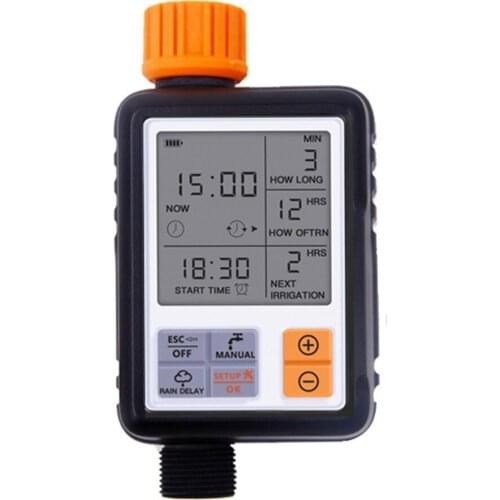 Automatic Programmable Digital Water Timer Large Screen Waterproof For Lawn Watering System Built-in Battery Irrigation Timer