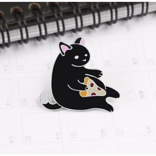 Brooches Black Cat Cartoon Brooches Metal Badge Accessories Icons on Clothing T-shirt Clothes Bag Backpack DIY Personality