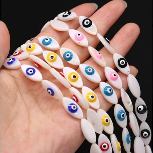 Natural Shell Beaded Horse Eye Shell Loose Stone Beads for Women DIY Earring Bracelet Necklace Accessories Making 8x17mm