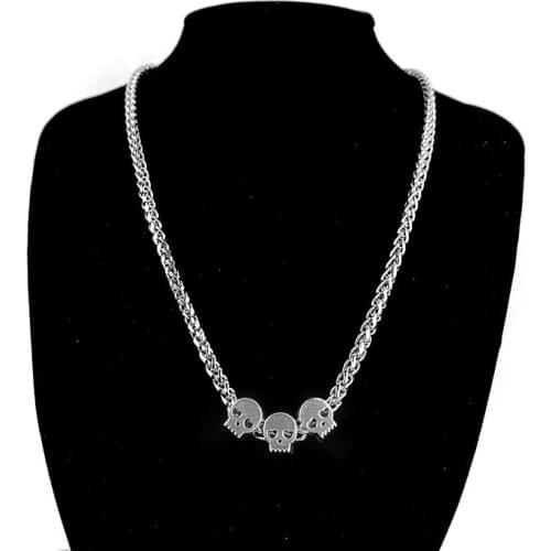 European and American Celebrity Inspired Retro Skull Beaded Necklace Chain Simple Clavicle Chain Pendant Necklace Fashion