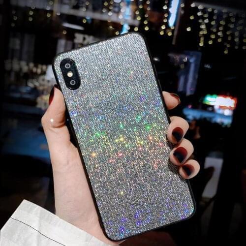 Bling Sequin Silver line phone case Cover For Xiaomi redmi note 8 Pro redmi note 7 pro 6 6A Mi cc9e MI 9 mi 8 lite A3 8A coque