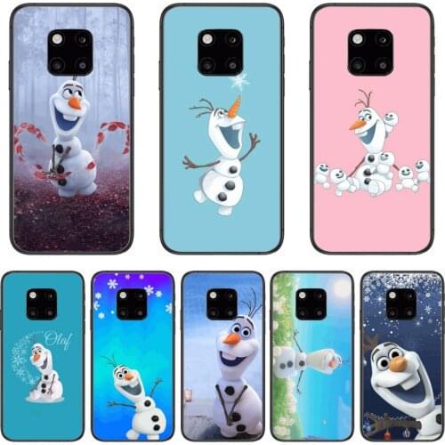 Phone Case Frozon Snowman Olaf Phone Case For Huawei mate 30 10 20 40 Lite Smart Z Pro Black Etui 3D Coque Painting Hoesjes cas