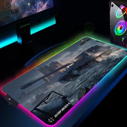 RGB Anime World of Tanks Mouse Pad Large Computer Keyboard Mouse Mats LED Gaming Accessories Mousepad CS GO LOL Gamer Mausepad