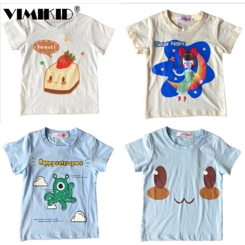 Boy T Shirt Summer Girl Top Bendy Girl Shirt Original Design Cotton Childrens Wear 0-7 Years Old Baby T-shirt Cartoon Animals