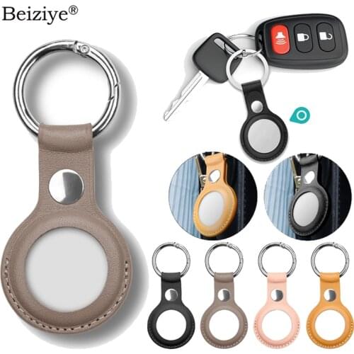 Leather Protective Case For Apple Airtags Tracker Anti-lost Device Keychain For AirTags Locator PU Leather Protective Sleeve