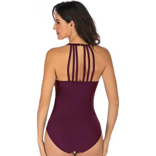 LUKITAS NEW Women Sexy Mesh Hanging Neck One Piece Swimsuit Bathing Suits Swimwear Summer Beach Wear Fixed Pad Swim Suits XXL