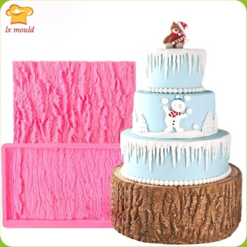 Simulation Bark Molds Icicle Fudge Chocolate Mousse Decoration Mould Silicone Mat