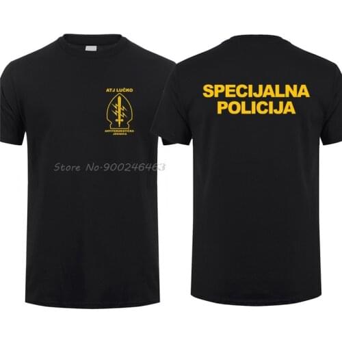 ATJ LUCKO T Shirt Man Cool Croatian Police T-shirt Short Sleeve Terrorism Special Unit Force Man Tshirt Tops Tees