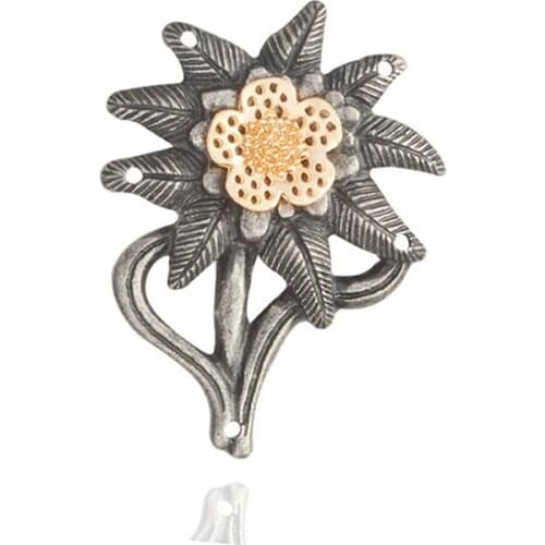 New Edelweiss Mountain Troops Ancient Simple color Flower brooches Badges for Hats