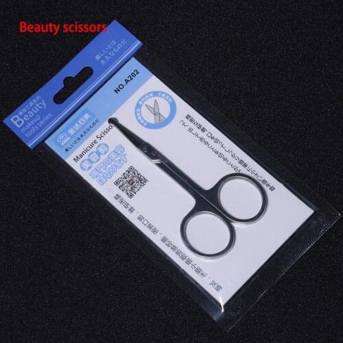Stainless Steel Eyebrow Scissor Nose Hair Trimming Beauty Makeup Nail Dead Skin Remover Scissor Makeup Tool Silver Color