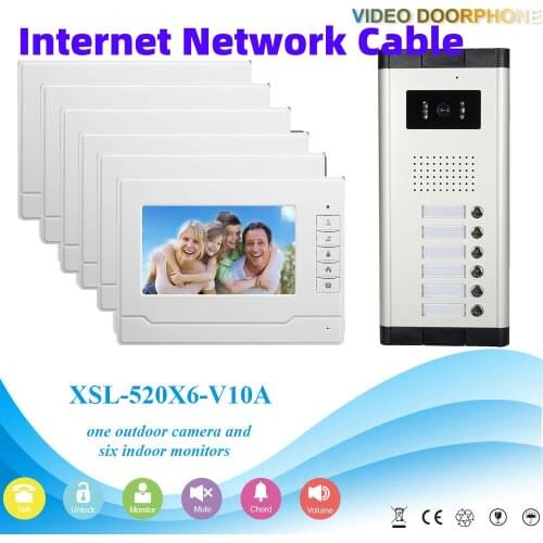 Home Security 1000TVL Camera 100 Meter Network Cable 7 Inch Monitor Video Door Phone Doorbell Two-way Audio Visual Intercom KIT