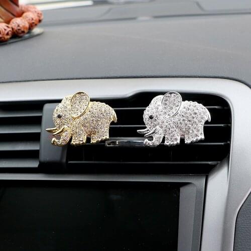 Air Freshener Fragrance Car Perfume Diamond Crystal Auto Decoration Car-styling Elephant Air Outlet Clip