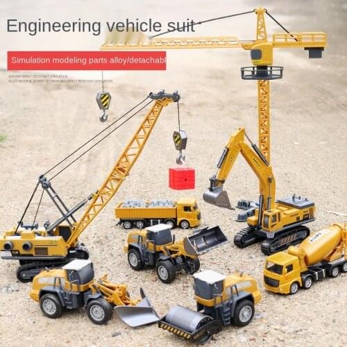Puzzle Disassembly Engineering Vehicle DIY Simulation Alloy Engineering Vehicle Model Childrens Toy Car Set Excavator Boy Toy