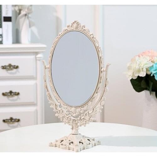 Simple European Hairdressing Mirror Desktop Makeup Mirror Double-Sided Cosmetic Mirror Portable Princess Mirror Makeup Mirror