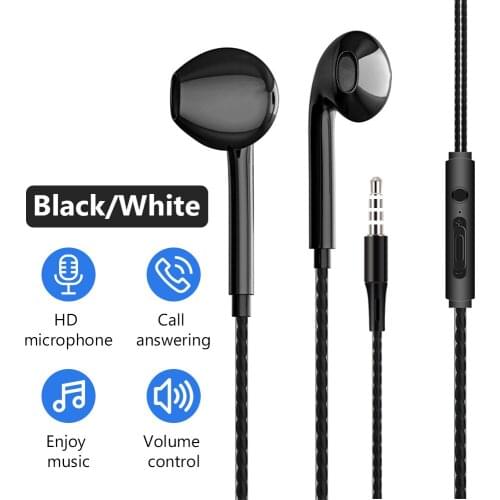 In-ear Mobile Wired Headphones 3.5 Sport Earbuds with Bass Phone Earphone Wire Stereo Headset With Mic Music Sport Earphones