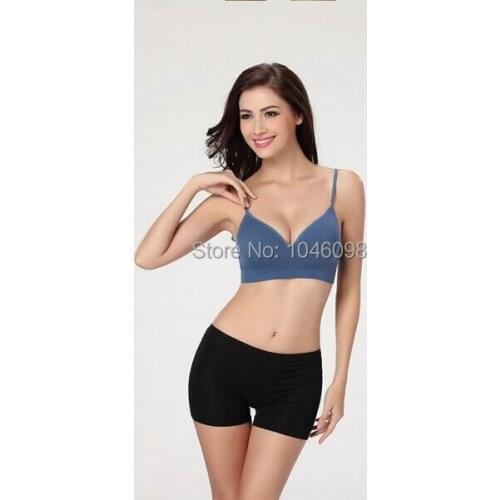 Sexy sleeping bra Lingerie blue pink cotton Silk comfortable ingredient push up breathable wireless bralette young girl bra 3502