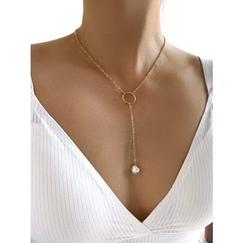 Stillgirl One Piece Boho Geometric Pearl Pendant Necklaces for Women Vintage Aesthetic Tassel Chains Female Gift Fashion Jewelry