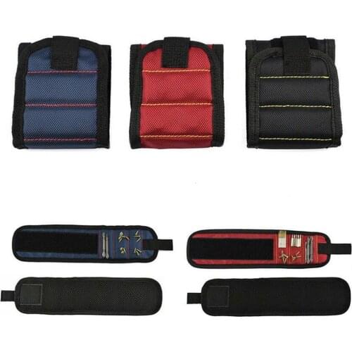 Polyester Magnetic Wristband Tools Bag Strong Magnets Portable Bag Electrician Tool Bag Screws Drill Holder Repair Tool Belt