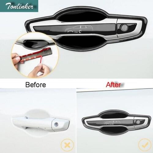 Tonlinker Cover Case Stickers for Honda CRV 2017 Car Styling 8 PCS stainless steel door handle/bowl cover decoration sticker