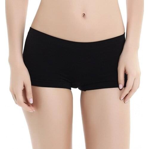 Women Safety Pants Solid Elastic Stretchy Sports Fashion Breathable Boyshorts Boxer Seamless Underwear Female Underpants Panties
