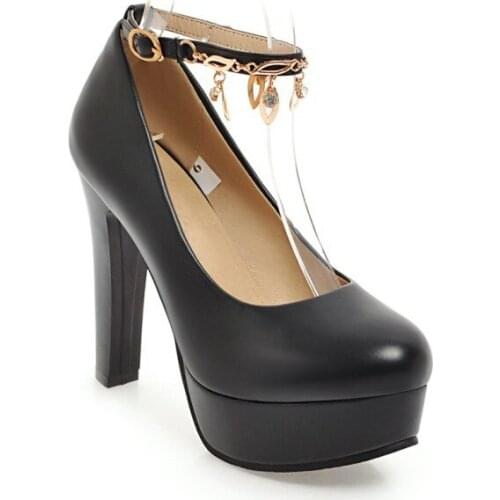 In the spring of 2018 the new fashion metal chain waterproof ultra-high 43 single shoes with 40-18123