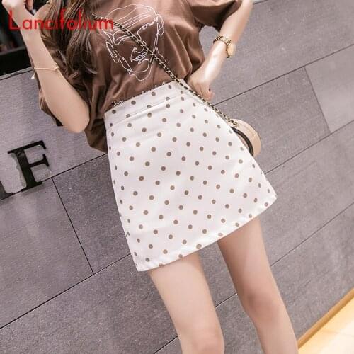 Y2k Sexy Kawaii Harajuku Korean Fashion White Black Polka Dot Mini High Waist Skirt Womens Summer 2021 Egirl A Line Skort Skirt