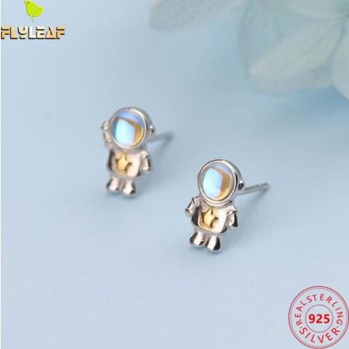 Flyleaf Simple Small Fresh Fish Epoxy 100% 925 Sterling Silver Stud Earrings For Women Tiny Earings Fashion Jewelry Fine Fun