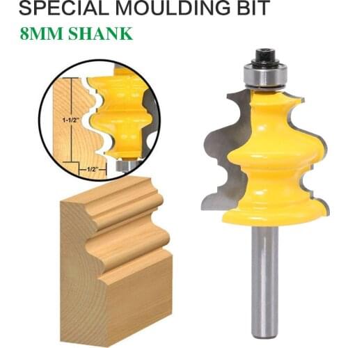 1PC Architectural Molding Router Bit 8" Shank Line knife Woodworking cutter Tenon Cutter for Woodworking Tools