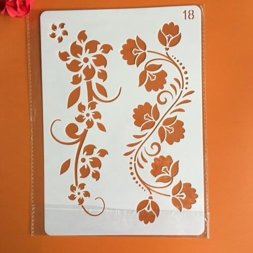 1Pcs Flower Border Lines A4 29cm Stencil For Painting Scrapbook Coloring Embossing Album Decorative Template mandala stencils