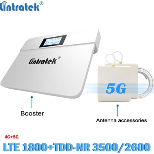 4G 5G Lintratek Mobile Phone Signal Booster TDD NR41 3500 NR78/42 2500 LTE 1800 65db gain 20dbm Full kit Amplifier Gobla Versio