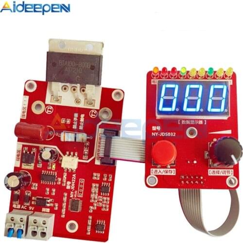40A/100A Spot Welding Machine Double Pulse Encoder Time Current Controller Control Panel Board AC 110V 220V to 9V Transformer