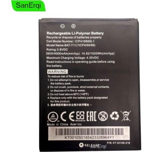 BAT-T11 Battery for Acer Liquid T03 T04 Z630S Z630 Batterie Bateria 4000mAh