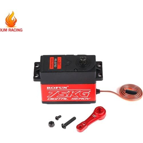 75kg Large Servo Metal Steering Gear & Double-sided 15T/17T Arm for 1/5 Hpi Rovan Km Baja Losi FG Mcd Redcat Ddt Fid Truck Parts