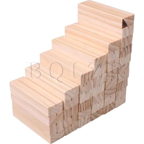 BQLZR 40 Pieces Pine Wood Business Card Holder 3.94x1.06x0.71inch for Desk