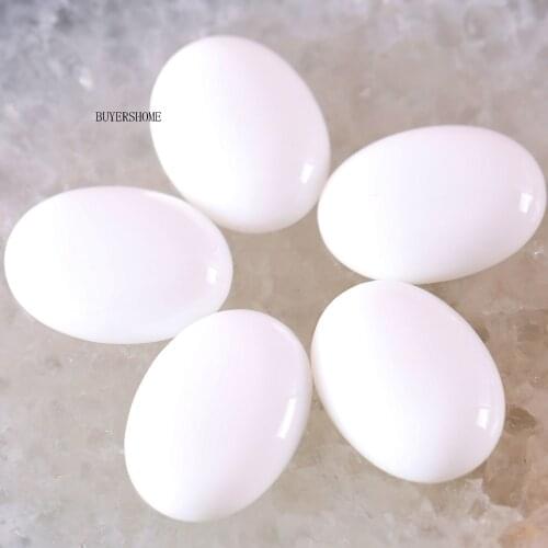 For Jewelry Making Necklace Pendant Bracelet Earrings 22x30MM Oval Natural Stone Bead White Porcelain CAB Cabochon 2Pcs K511