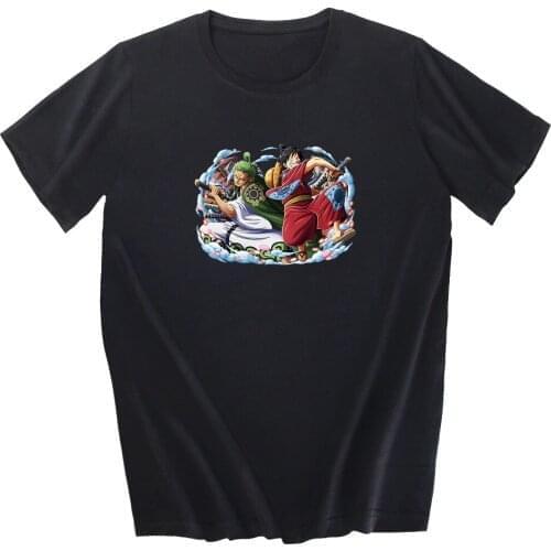 Anime One Piece Luffy Zoro Printed Mens T Shirt 2020 Summer Short Sleeve O-Neck Tops Tee Shirts Mens Woman Harajuku Streetwear